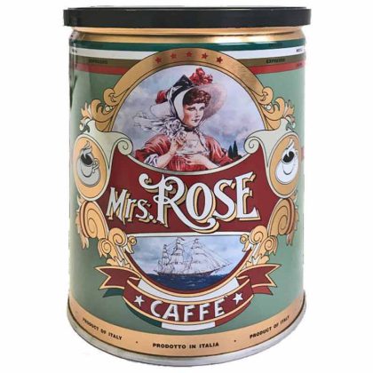 Mrs. Rose malta kava be kofeino skardinėje 250 g. pakuotėje.